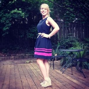 🌟10 FOR $30 Navy Pink Stripe Easter Dress